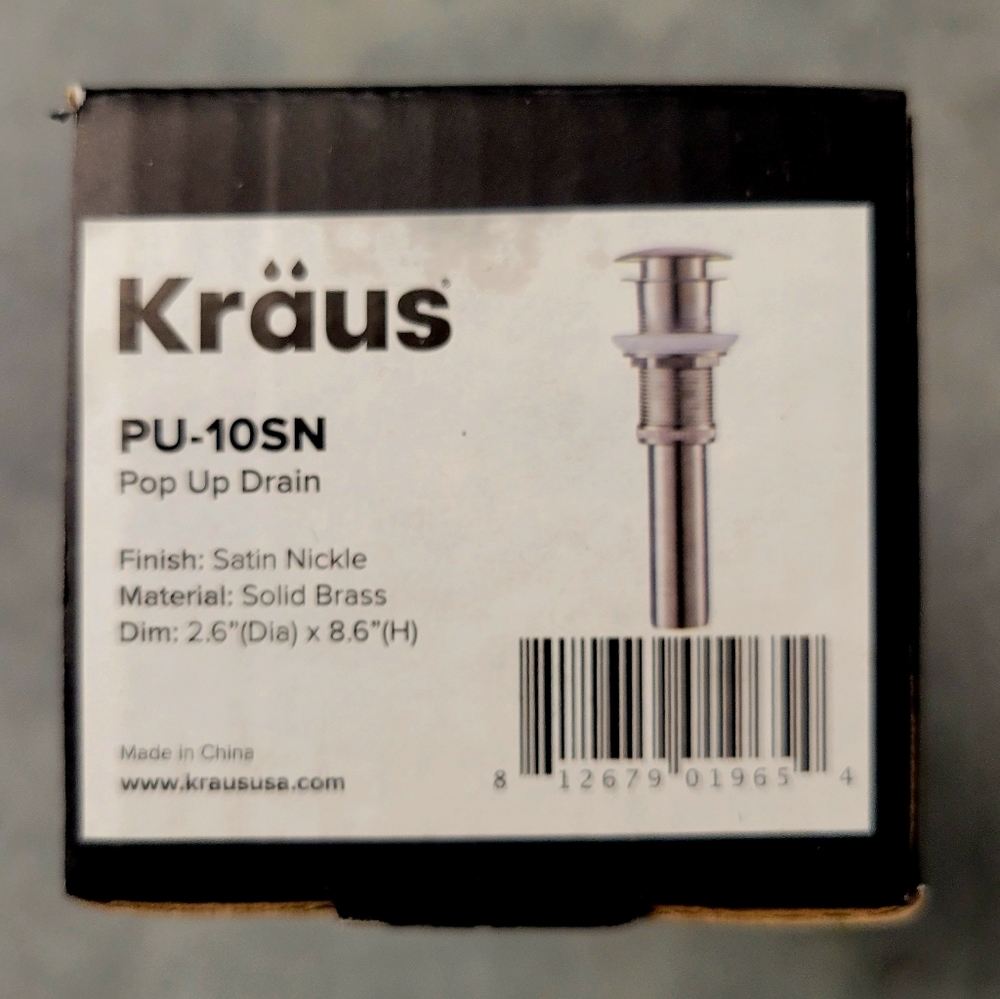 Kraus PU-10SN Pop Up Drain Satin Nickel